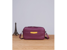 XMAS Clutch and Crossbody - In Natural Milled Leather - Purple