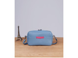 XMAS Clutch and Crossbody - In Natural Milled Leather - Blue Cerulean