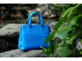 SPRING Satchel bag - In Natural Milled Leather - Blue sea