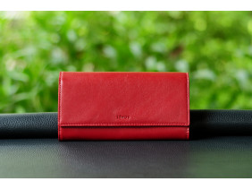 STORY - Ví 2 gấp nữ da bò thật màu Đỏ- FP06-301