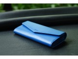 VIC - Ví 3 gấp nữ da bò thật màu Xanh Egyptian- FP05-701