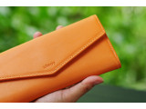 VIC - Ví 3 gấp nữ da bò thật màu Cam- FP05-301