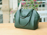 SECRET Tote Bags - In Natural Milled Leather - Green
