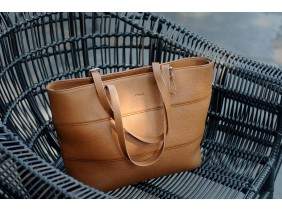 MAINO TOTE - In Natural Milled Leather - Brown-GZ59-20