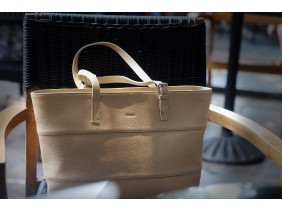 MAINO TOTE  - In Natural Milled Leather - Beige  -GZ59-26