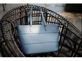 MAINO TOTE  - In Natural Milled Leather - Blue Steel-GZ59-77