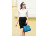 CARRY Large duffle bag - In Natural Milled Leather - Teal