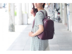 BACKPACK - In Natural Milled Leather - Claret-GV99-92