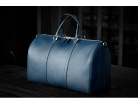 MISSION BAG -  In Natural Milled Leather - Blue Navy