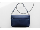  Crossbody bag - In Natural Milled Leather - Blue Navy-GV75-71