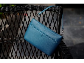  Crossbody bag - In Natural Milled Leather - Xanh lá đậm