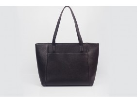 FAR-FLU Tote - In Natural Milled Leather - Black- 	GP01-10