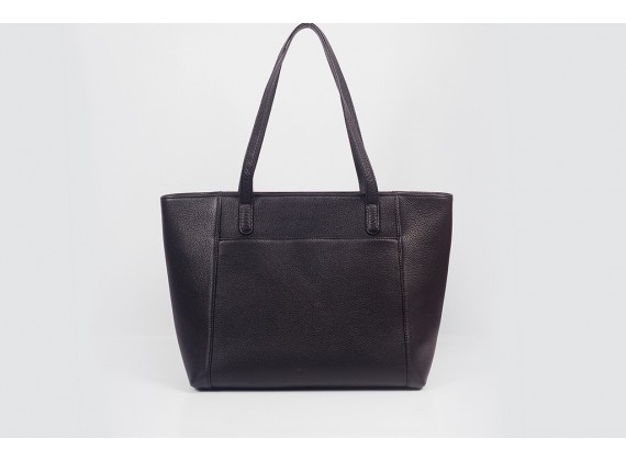 FAR-FLU Tote - In Natural Milled Leather - Black- 	GP01-10