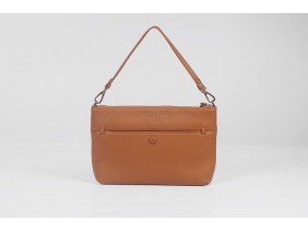  Crossbody bag - In Natural Milled Leather - Brown