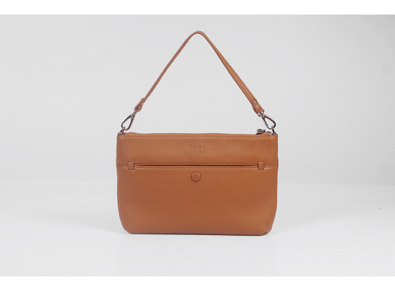  Crossbody bag - In Natural Milled Leather - Brown
