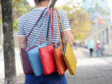 MONTANA crossbody bag  -  In Natural Milled Leather - Orange