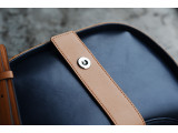 SASSY Crossbody - In Natural Milled Leather -  Blue Navy vs Brown-GO82-71120