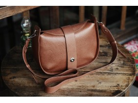 SASSY Crossbody - In Natural Milled Leather - Brown -GO82-201