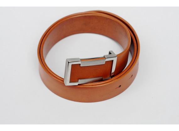 Men's belts - In Natural Milled Leather - Yelow 3.8cm