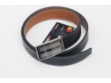 Men's belts - In Natural Milled Leather -  Black & Brown 3.5cm