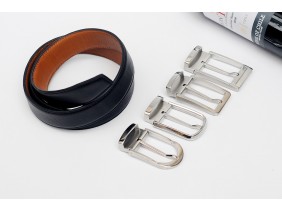Men's belts - In Natural Milled Leather -  Black & Brown 3.5cm