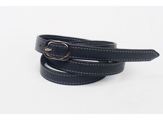Women's belts - In Natural Milled Leather - BLue Limo