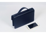 Bag - In Natural Milled Leather - Blue Navy-GO65-71