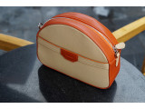 SWEET Crossbody - In Natural Milled Leather -  Beige vs Orange, HZ32- 2644