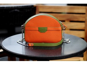 SWEET Crossbody - In Natural Milled Leather - Orange vs Blue Oliu, HZ32-40164