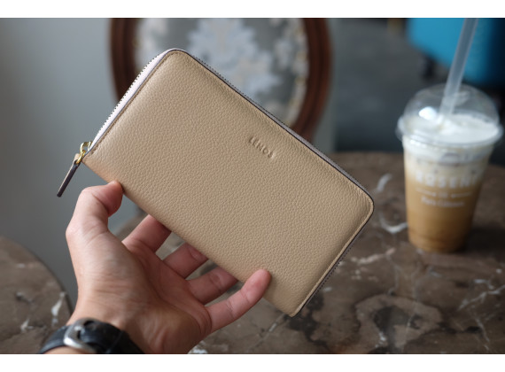 WALLET YOKO- Ví nữ da thật - Be - HP74-02