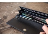 KON -  Ví 2  gấp nữ da thật Màu đen HP72-10