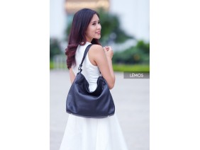 HANM HOBO -In Natural Milled Leather - Black - HT01-10
