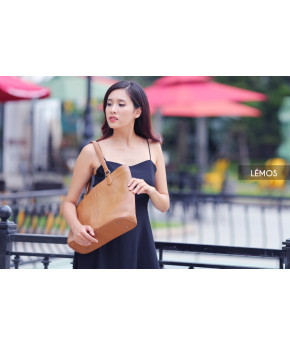 HY88-20- NEM TOTE - IN NATURAL MILLED LEATHER - BROWN