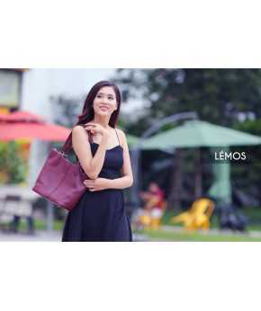 HY88-93 - NEM TOTE - IN NATURAL MILLED LEATHER - PURPLE