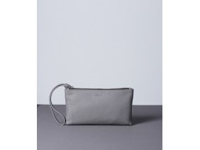 MABEL Clutch - Clutch cầm tay khóa kéo nữ bằng da thật màu Ghi- FQ19-11