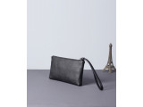 MABEL Clutch - Clutch cầm tay khóa kéo nữ bằng da thật màu đen- FQ19-10