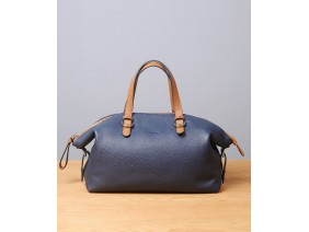 BIMO Shell - In Natural Milled Leather - Navy Blue