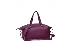 BIMO Shell - In Natural Milled Leather - Claret
