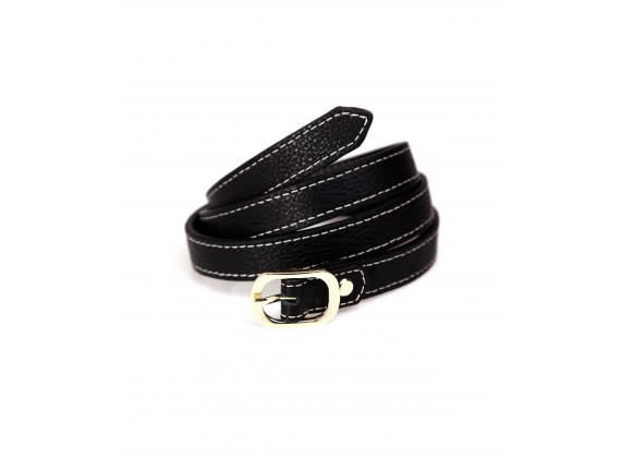Women's belts - In Natural Milled Leather -  Black