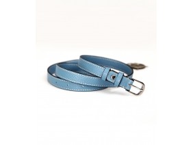 Women's belts - In Natural Milled Leather -  Blue Cerulean