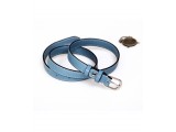 Women's belts - In Natural Milled Leather -  Blue Cerulean